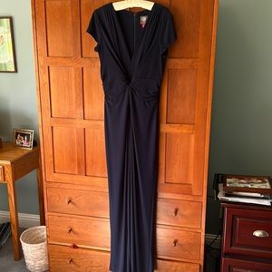 Vince Camuto elegant navy wide leg jumpsuit, size L